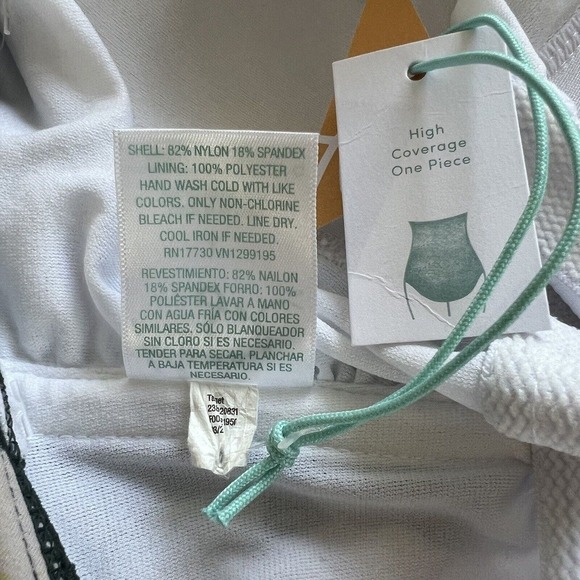 Kona Sol Swimsuit Womens Size L Green Floral One Piece Flounce Ruffle NWT - Picture 4 of 7